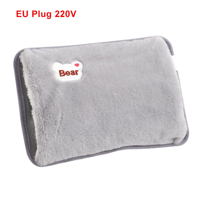 Electric Hand Warmer Bag EU Plug Rechargeable Reusable Hand Warmer for Abdomen Hands Warm Pocket Hot Water Injection Heating Bag