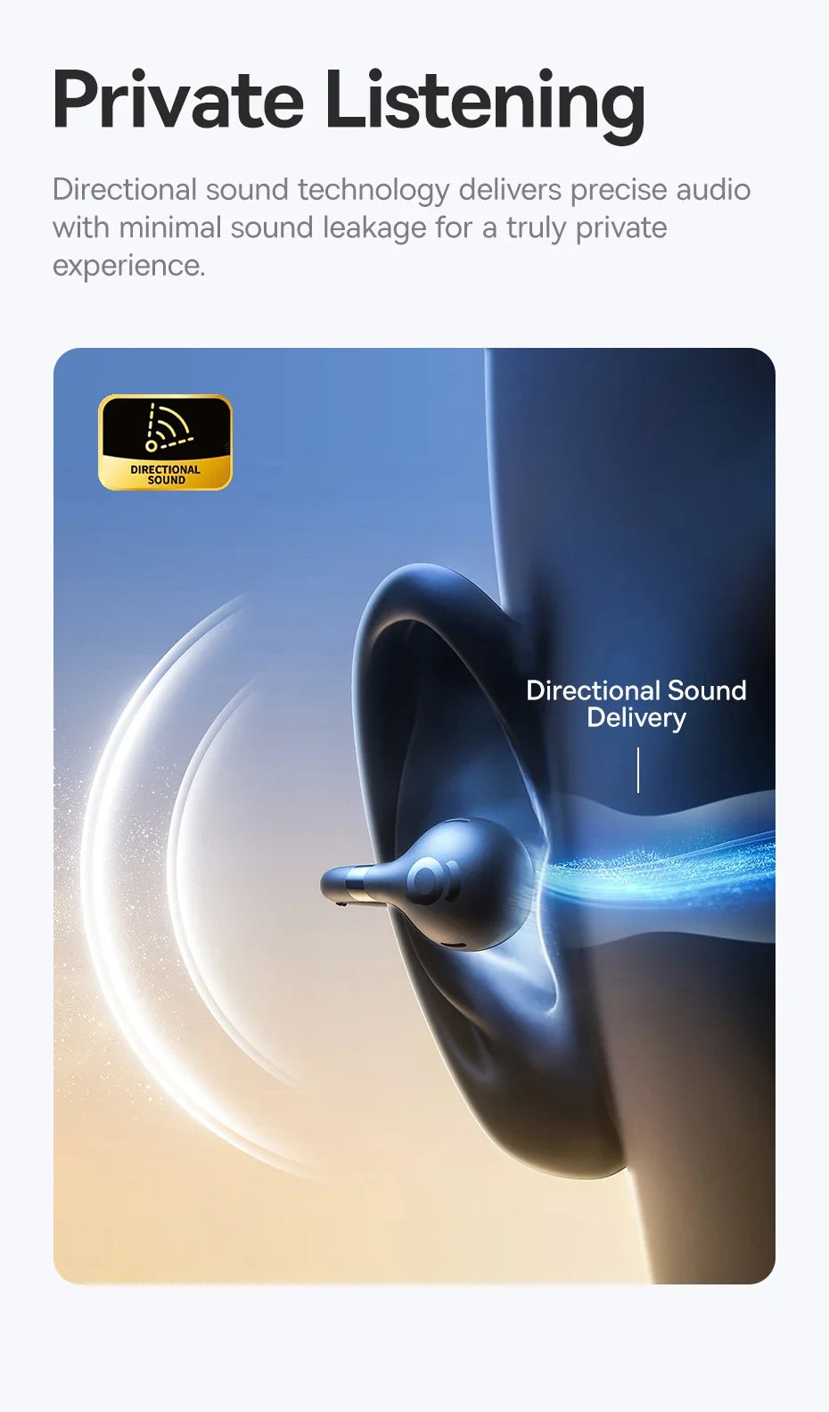 Baseus Bass BC1 Open Ear Earbuds Clip-On Headphones Open-Ring Comfort Clip Earphones Superbass 4-Mic Clear Calls Sports Earbuds