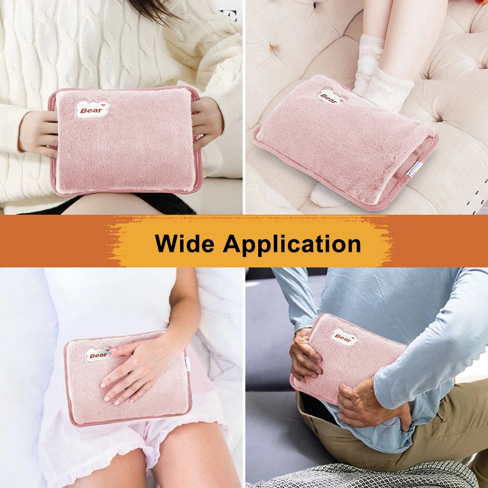 Electric Hand Warmer Bag EU Plug Rechargeable Reusable Hand Warmer for Abdomen Hands Warm Pocket Hot Water Injection Heating Bag