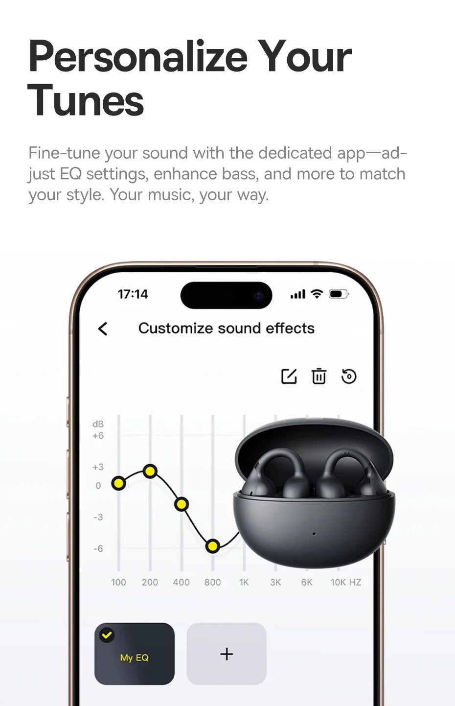 Baseus Bass BC1 Open Ear Earbuds Clip-On Headphones Open-Ring Comfort Clip Earphones Superbass 4-Mic Clear Calls Sports Earbuds