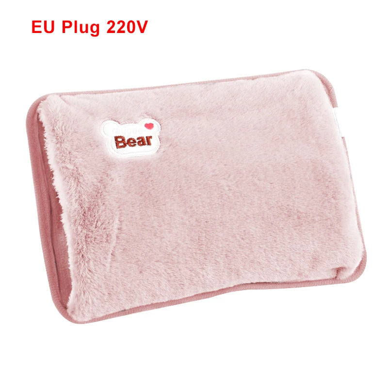 Electric Hand Warmer Bag EU Plug Rechargeable Reusable Hand Warmer for Abdomen Hands Warm Pocket Hot Water Injection Heating Bag